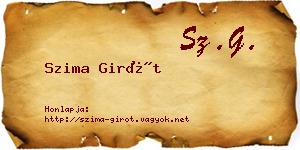 Szima Girót névjegykártya